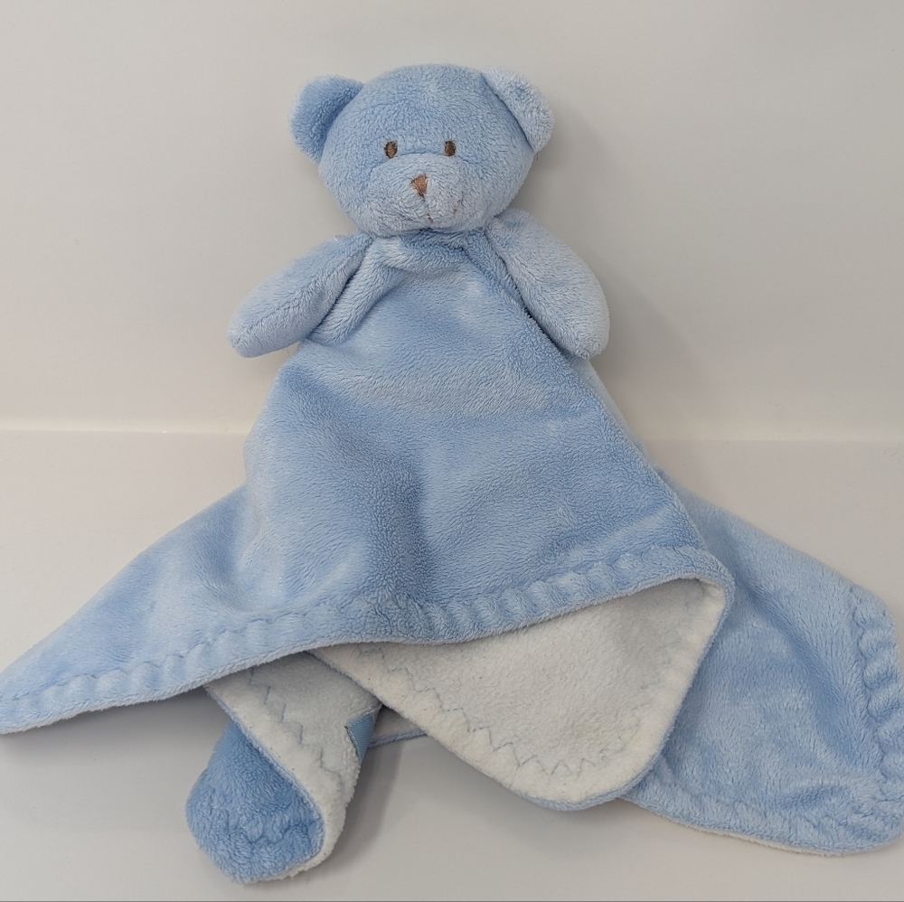 Baby Baby Lovey Blue Bear Teddy Vintage Lovey Security Blanket